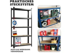 KARAT Schwerlastregal Lakota 2er Set Traglast bis 875 kg Schwarz 200 x 100 x 50 cm