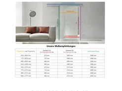 Levidor Glasschiebetür Komplettset 102,5 x 205 cm Berlin Aluminium mit Stangengriff