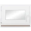 Neruli Kellerfenster Kunststoff Weiß Dreh-Kipp 90x70cm BxH DIN Links 2 -Fach Glas Dichtung Grau