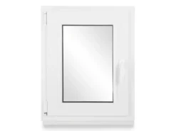 Neruli Kellerfenster Kunststoff Weiß Dreh-Kipp 65x80 cm BxH DIN Links 3 -Fach Glas Dichtung Schwarz