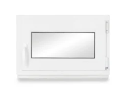 Neruli Kellerfenster Kunststoff Weiß Dreh-Kipp 95x50 cm BxH DIN Rechts 2 -Fach Glas Dichtung Schwarz