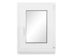 Neruli Kellerfenster Kunststoff Weiß Dreh-Kipp 75x105 cm BxH DIN Rechts 3 -Fach Glas Dichtung Schwarz