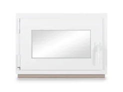 Neruli Kellerfenster Kunststoff Weiß Dreh-Kipp 65x95 cm BxH DIN Rechts 3 -Fach Glas Dichtung Schwarz
