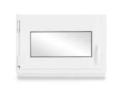 Neruli Kellerfenster Kunststoff Weiß Dreh-Kipp 95x50 cm BxH DIN Links 3 -Fach Glas Dichtung Schwarz