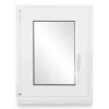 Neruli Kellerfenster Kunststoff Weiß Dreh-Kipp 70x90 cm BxH DIN Links 2 -Fach Glas Dichtung Schwarz