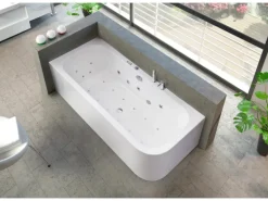 Ottofond Whirlpool-Komplettset Spirit 180x80 cm Rechts Weiß mit Wannenrandarmat