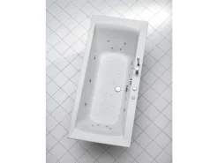 Ottofond Whirlpool-Komplettset Rosa 190x80 cm Weiß mit Wannenrandarmatur S2000