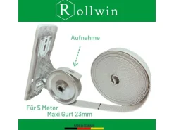 Rollwin Rolladen Gurtwickler Unterputz 165mm bis 185mm Lochabstand Anpassbar Für Mauerkasten Mit Gurtwickler Blende zum Clippen Weiß Ohne Gurt