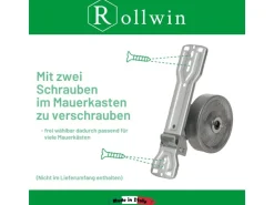 Rollwin 2x Rolladen Gurtwickler Unterputz 165mm bis 185mm Lochabstand Anpassbar Für Mauerkasten Mit Gurtwickler Blende Und 2x 7m Gurt