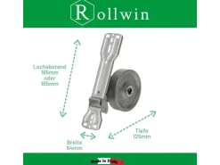 Rollwin 2x Rolladen Gurtwickler Unterputz 165mm bis 185mm Lochabstand Anpassbar Für Mauerkasten Mit Gurtwickler Blende zum Clippen Weiß Ohne Gurt