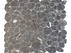 Rundmosaikmatte Naturstein Marble Schwarz Flach 30,5 cm x 30,5 cm