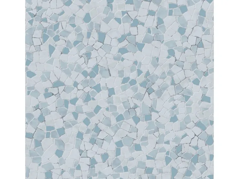 Sanders & Sanders Tapete Mosaik-Fliesen Blau 53 cm x 10 m