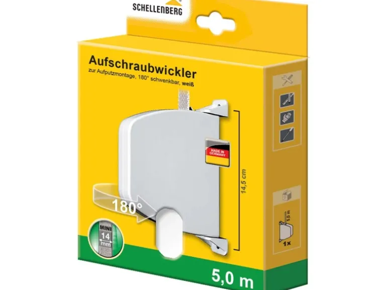 Schellenberg Aufschraubwickler Mini mit Rollladengurt schwenkbar Weiß