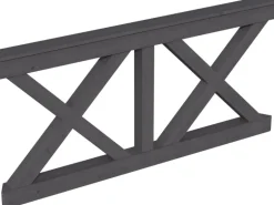 Skan Holz Brüstung Andreaskreuz 180 x 84 cm Fichte Schiefergrau