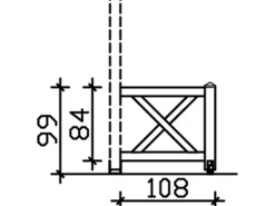 Skan Holz Brüstung Andreaskreuz 108 x 84 cm Fichte Weiß