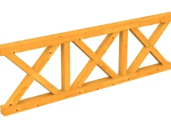 Skan Holz Brüstung Andreaskreuz 270 x 84 cm Fichte Eiche hell