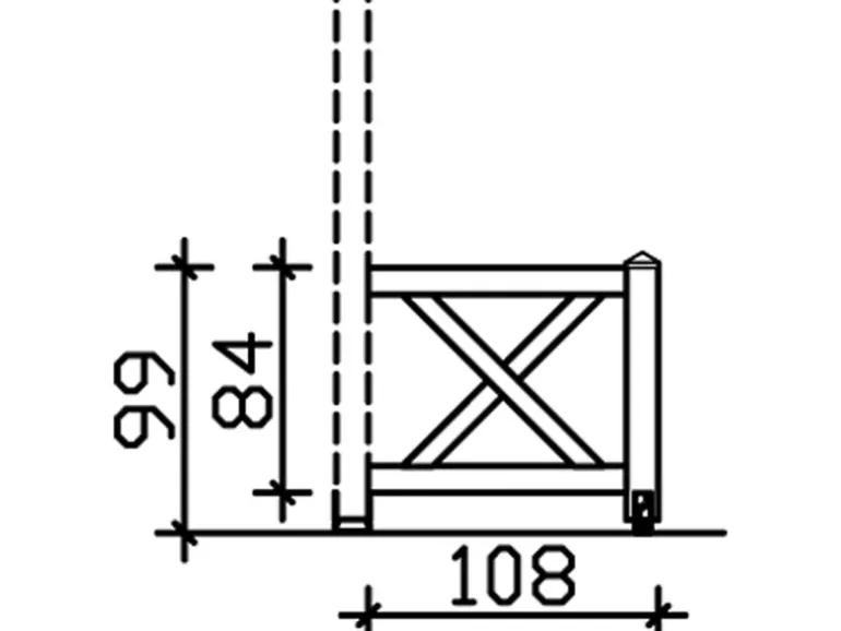 Skan Holz Brüstung Andreaskreuz 108 x 84 cm Fichte Eiche hell