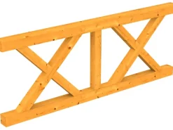 Skan Holz Brüstung Andreaskreuz 220 x 84 cm Fichte Eiche hell