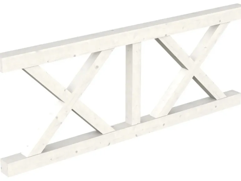 Skan Holz Brüstung Andreaskreuz 220 x 84 cm Fichte Weiß
