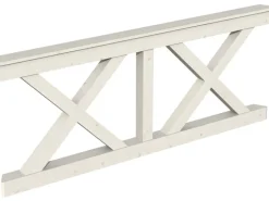 Skan Holz Brüstung Andreaskreuz 180 x 84 cm Fichte Weiß