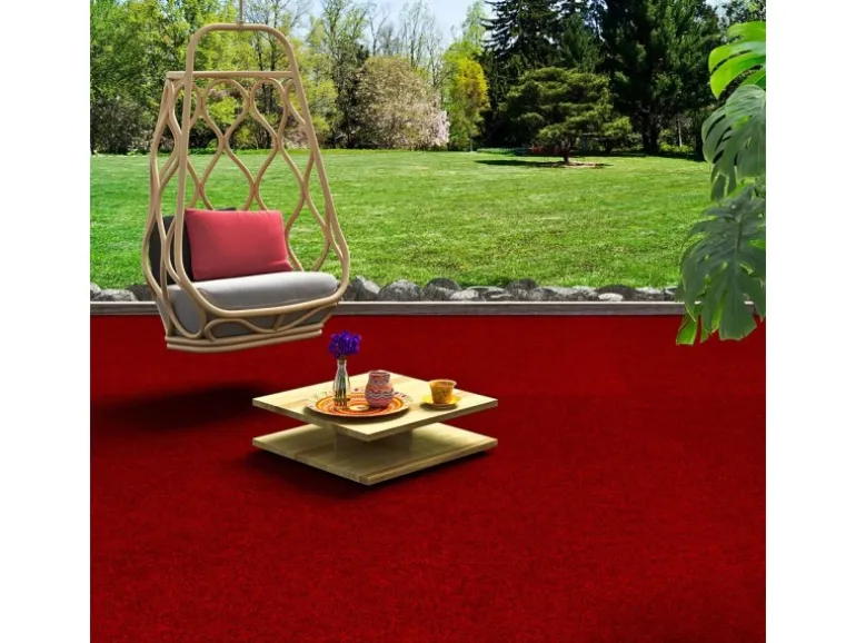 Snapstyle Kunstrasen Rasenteppich mit Noppen Kingston Rot 200x450cm