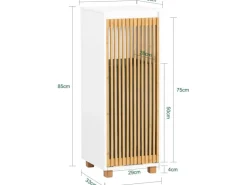 SoBuy Wäscheschrank mit Wäschesack Wäschekorb Badezimmerschrank BZR126-W