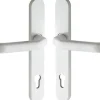 Splendoor Haustürdrückergarnitur Langschild Drücker-Drücker Weiß PZ 92 mm