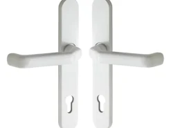 Splendoor Haustürdrückergarnitur Langschild Drücker-Drücker Weiß PZ 92 mm