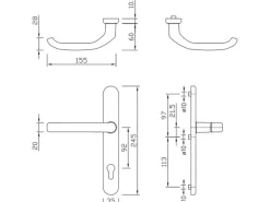 Splendoor Haustürdrückergarnitur Langschild Drücker-Drücker Weiß PZ 92 mm