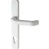 Splendoor Haustürdrücker Langschild Aluminium Weiß PZ 92 mm