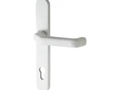 Splendoor Haustürdrücker Langschild Aluminium Weiß PZ 92 mm