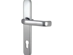 Splendoor Haustürdrücker Langschild Aluminium Natur F1 PZ 92 mm