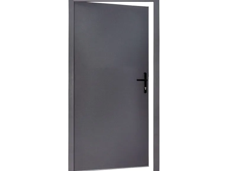 Stahl-Nebeneingangstür NS1 Anthrazit Nach Innen Öffnend 98 x 198 cm Anschlag R