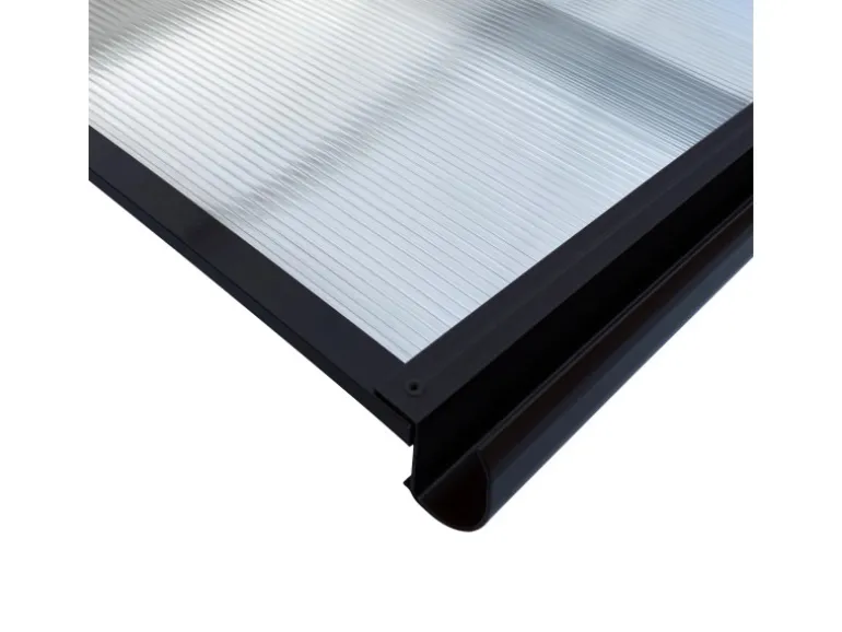 STARKEDACH Aluminiumrahmen Vordach Straight T-160 RAL 7016 Mit Polycarbonatbeschichtung