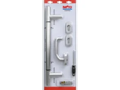 Stoßgriff-Set für Haustüren Edelstahl Variabel 400-600 mm