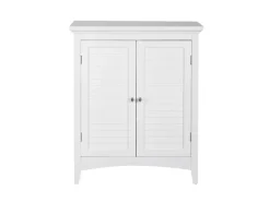 Teamson Home Badschrank Badmöbel Freistehendes Badezimmer Holzschrank mit Stauraum Weiß