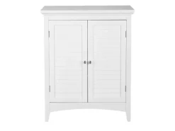Teamson Home Badschrank Badmöbel Freistehendes Badezimmer Holzschrank mit Stauraum Weiß