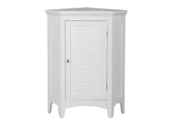Teamson Home Badschrank Badmöbel Freistehendes Badezimmer Holzschrank mit Regalen Weiß