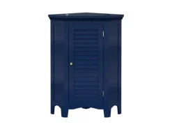 Teamson Home Eckschrank Freistehend Navy Glancy Lamellentür