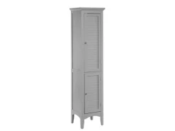 Teamson Home Glancy Freistehender Wäscheturm mit Zwei Louvered Türen Grau