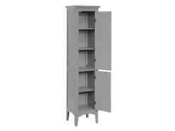 Teamson Home Glancy Freistehender Wäscheturm mit Zwei Louvered Türen Grau