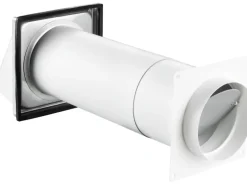 Teleskop-Mauerkasten System Ø 125 mm mit Edelstahl-Ablufthaube