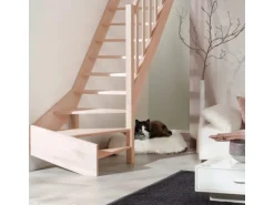 Treppen Intercon Holztreppe Casablanca Raumspartreppe Buche Naturbelassen Rechtsgewendelt 60 cm Treppenbreite Einseitiges Geländer Ohne Setzstufen