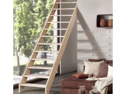 Treppen Intercon Holztreppe Casablanca Raumspartreppe Fichte Massiv Naturbelassen Gerade Mit 60 cm Treppenbreite Ohne Geländer Ohne Setzstufen