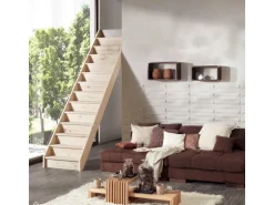 Treppen Intercon Holztreppe Casablanca Raumspartreppe Fichte Massiv Naturbelassen Gerade Mit 60 cm Treppenbreite Ohne Geländer Mit Setzstufen