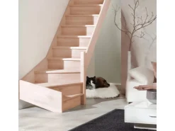 Treppen Intercon Holztreppe Casablanca Raumspartreppe Buche Massiv Naturbelassen Rechtsgewendelt Mit 60 cm Treppenbreite Ohne Geländer Mit Setzstufen