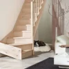 Treppen Intercon Holztreppe Casablanca Raumspartreppe Fichte Naturbelassen Rechtsgewendelt 60 cm Treppenbreite Einseitiges Geländer Mit Setzstufen