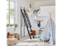 Treppen Intercon Raumspartreppe Vario 6 Stufen bis max. 152 cm Fichte Stufen Metallfarbe Lava-Anthrazit