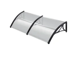TRUTZHOLM Haustürvordach 97 x 295 cm Hohlkammerplatte Aluabschlussleiste Schwarz
