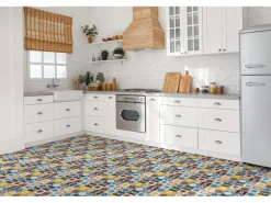 Tulup PVC Fliesen Selbstklebende 30 cm x 30 cm Set von 9 Klassische Klebefliesen Vinyl Bodenfliesen Klebefliesen für Küche Orientalisches Mosaik